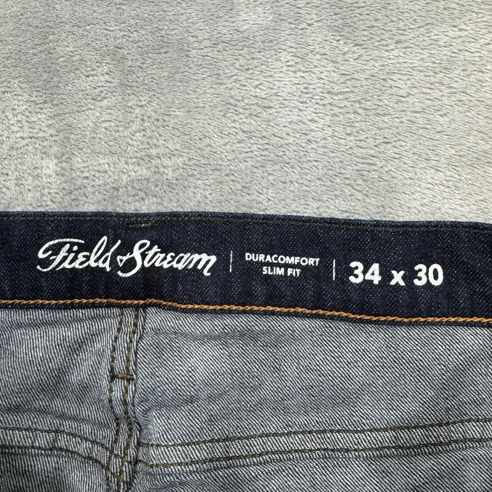 Field & Stream Jeans Mens 34x30 Blue Duracomfort Slim Fit Denim Workwear Pockets